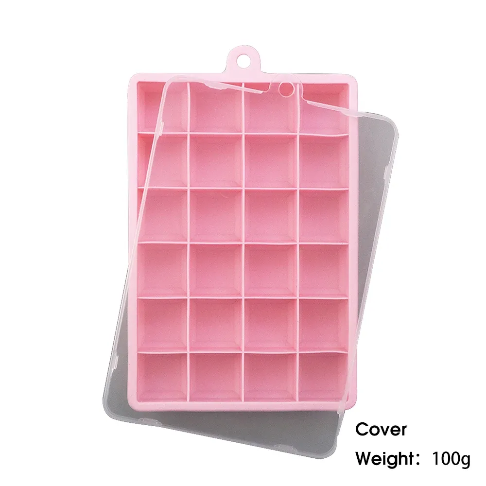 Moule à glaçons en silicone 24 cavités avec ou sans couvercle, pour glaçons carrés, purées, fromages et gelées 8