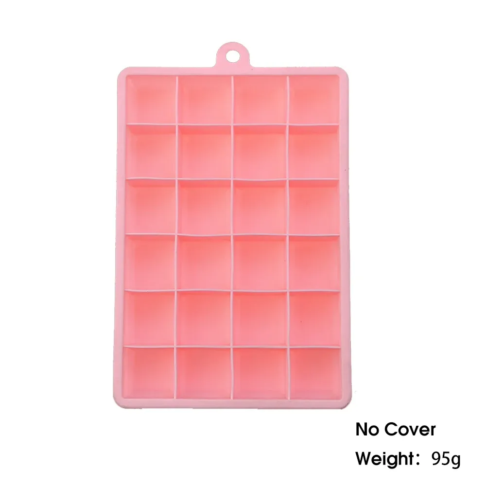 Moule à glaçons en silicone 24 cavités avec ou sans couvercle, pour glaçons carrés, purées, fromages et gelées 10