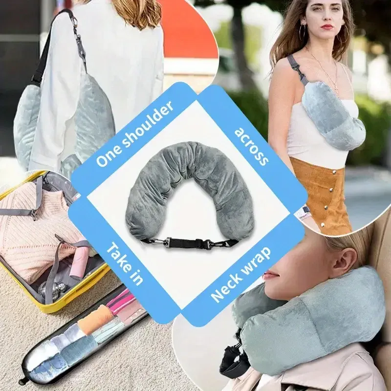 Oreiller de voyage cervical, rangement dans le sac