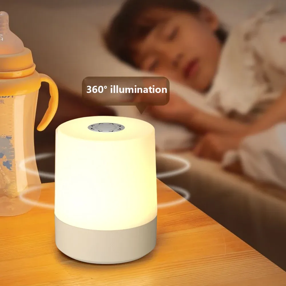 Veilleuse LED tactile USB rechargeable avec télécommande, lampe de table à 3 couleurs et intensité variable pour chevet 5
