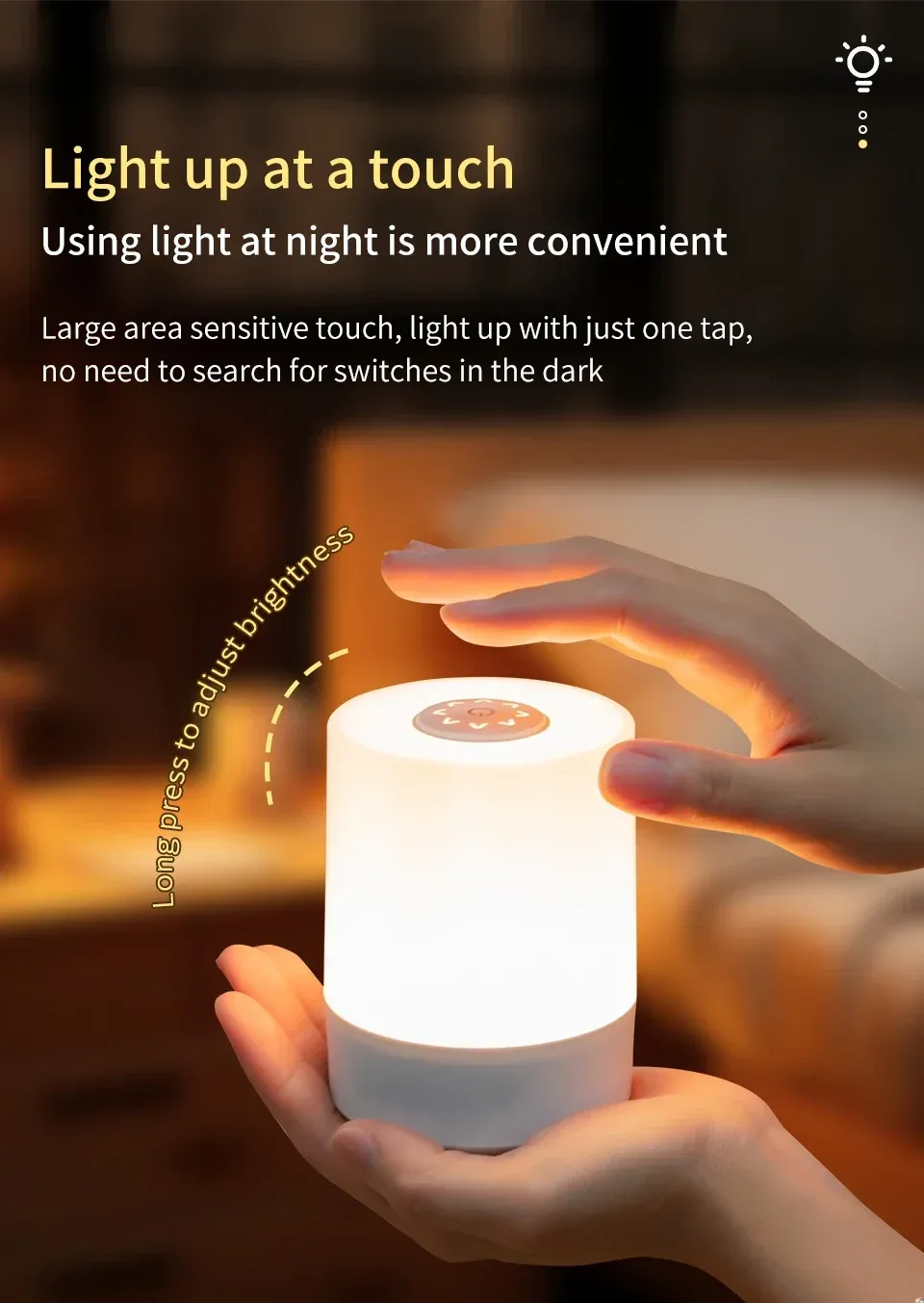 Veilleuse LED tactile avec télécommande