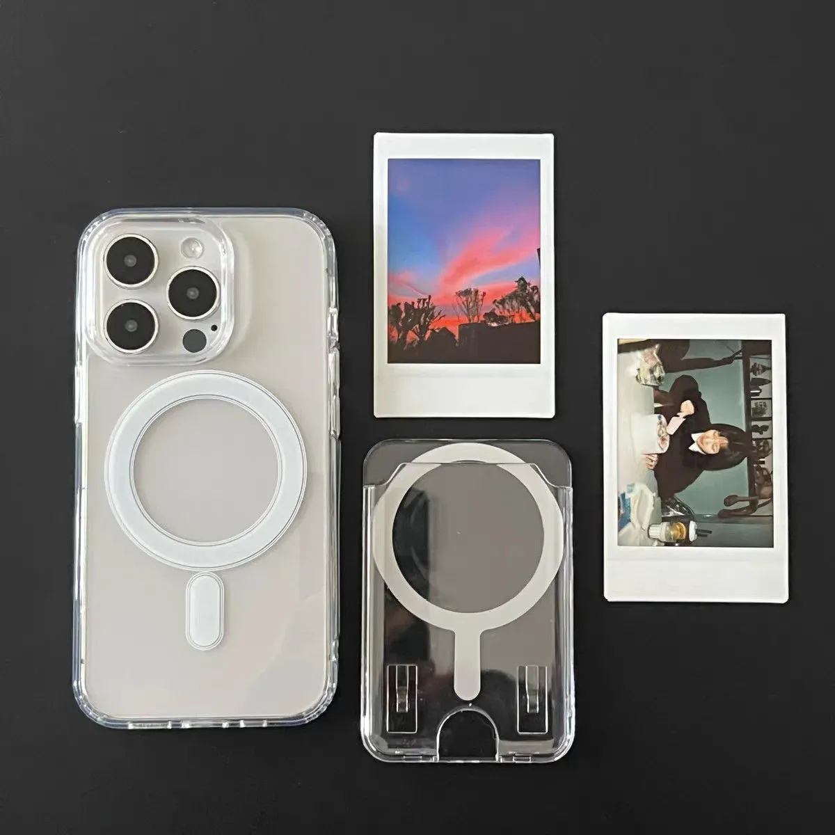 Porte-cartes magnétique transparent, détail du design