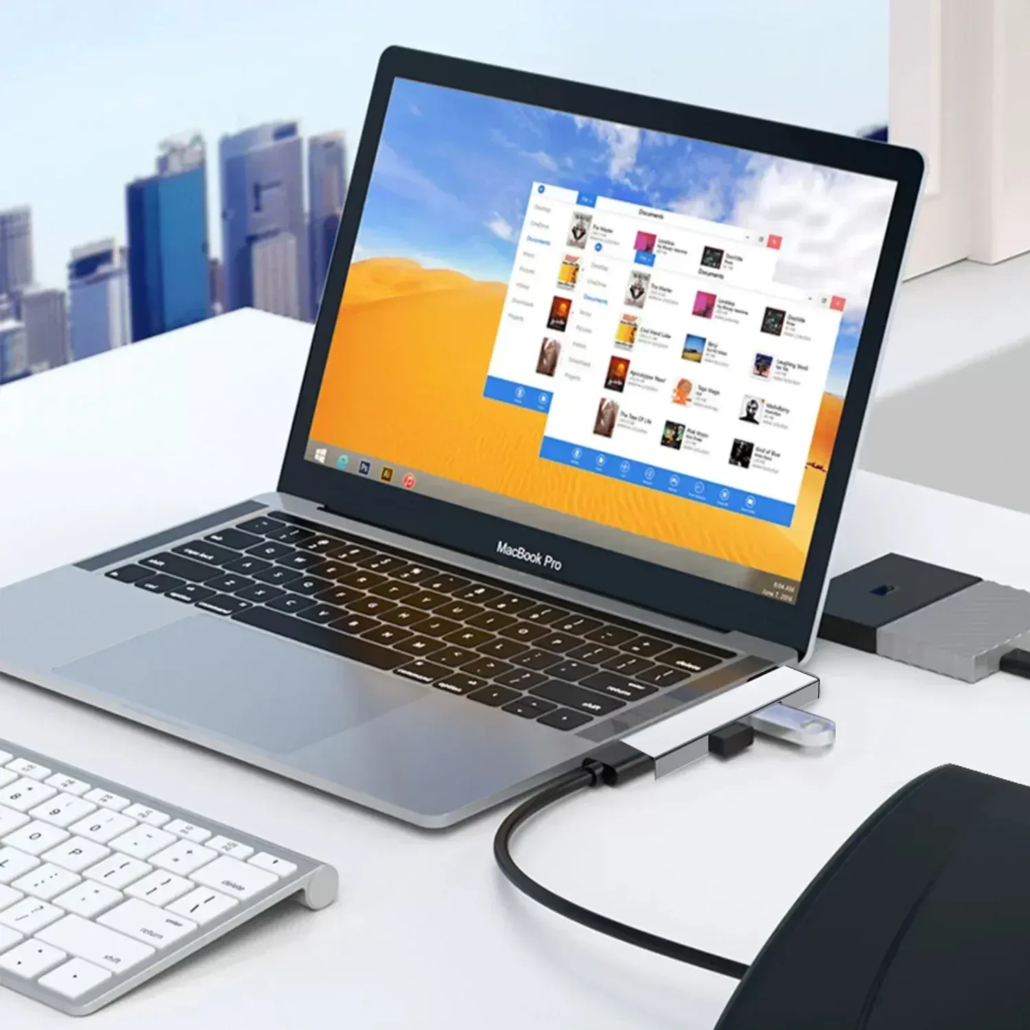 Hub USB 3 en 1 OTG USB 3.0 / Type-C 3.0 vers 3 ports USB, vitesse 5 Gbps, hub 3 ports Type-C pour PC, ordinateur portable et notebook 4