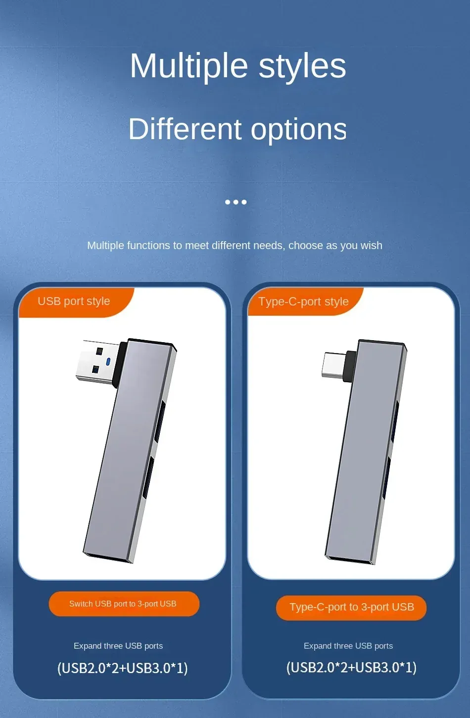 Hub USB 3 en 1 finitions premium