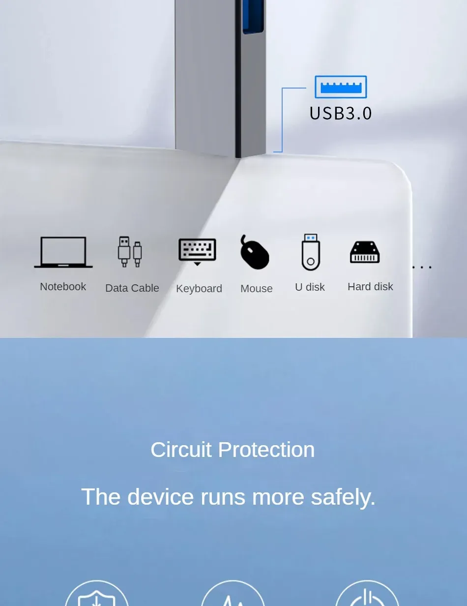 Hub USB 3 en 1 connectivité