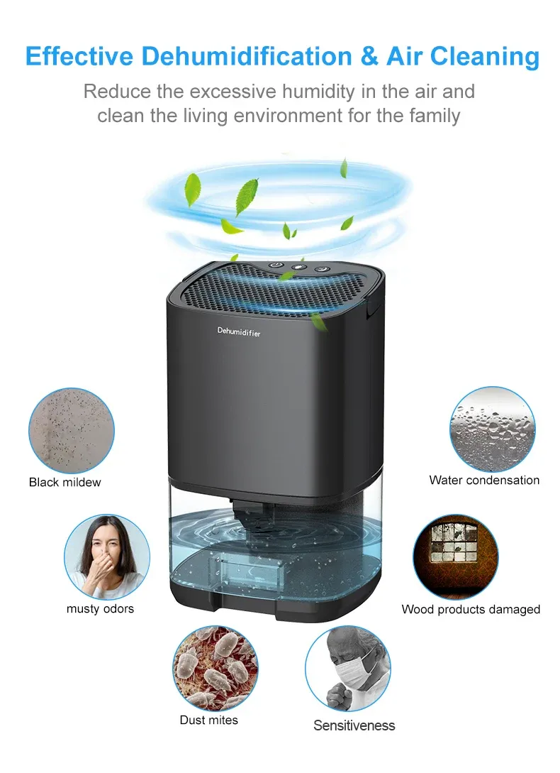 Déshumidificateur d'air compact au design élégant