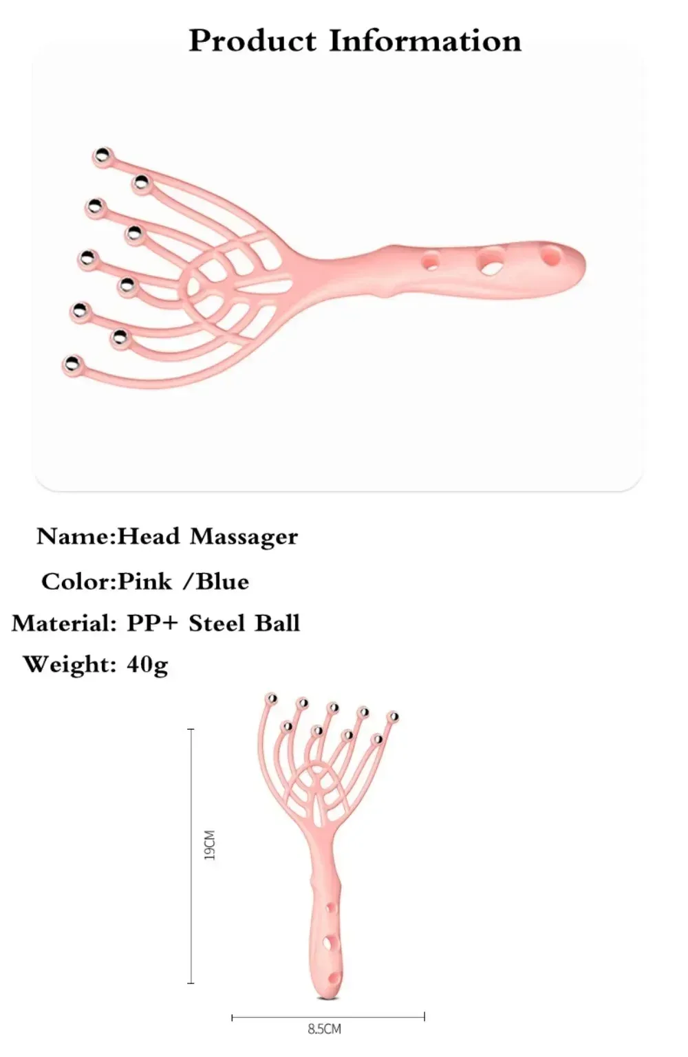 Masseur de tête 9 griffes, détail du design