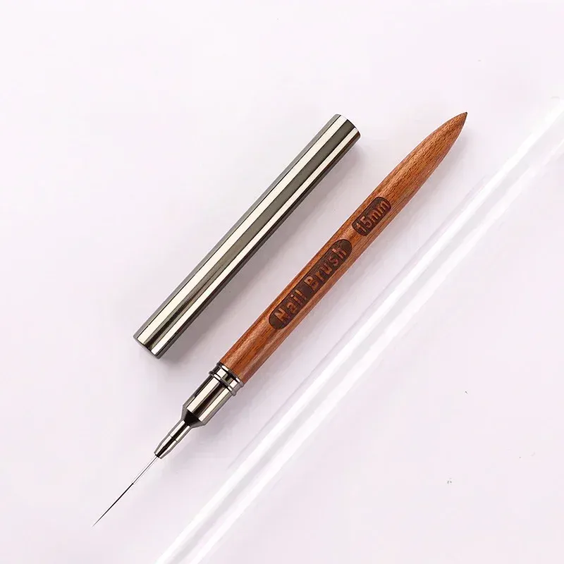 Pinceau à ongles en bois pour gel, pinceau à liner pour nail art, stylo de dessin pour lignes, rayures et fleurs, outil de manucure UV professionnel 5