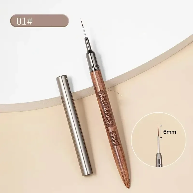Pinceau à ongles en bois pour gel, pinceau à liner pour nail art, stylo de dessin pour lignes, rayures et fleurs, outil de manucure UV professionnel 10