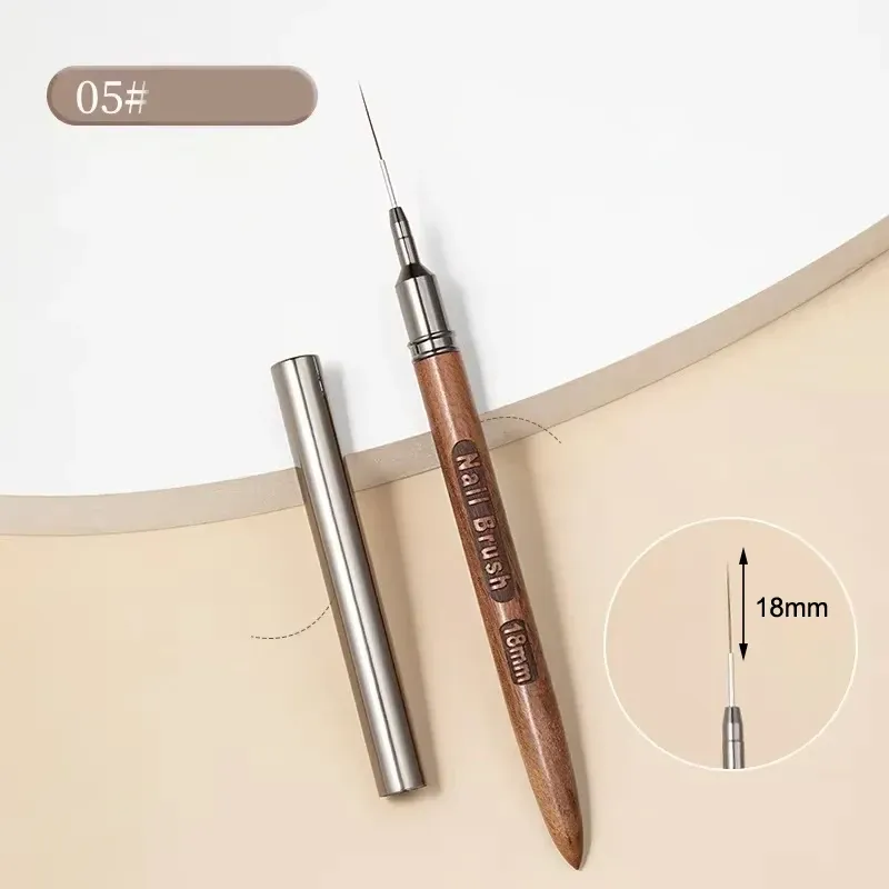 Pinceau à ongles en bois pour gel, pinceau à liner pour nail art, stylo de dessin pour lignes, rayures et fleurs, outil de manucure UV professionnel 11