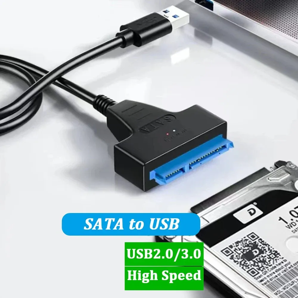 Câble d'extension USB 3.0 / 2.0 vers SATA, 20 à 50 cm, adaptateur pour disque dur externe SSD et HDD 2,5 pouces, marque amaran - Image 1