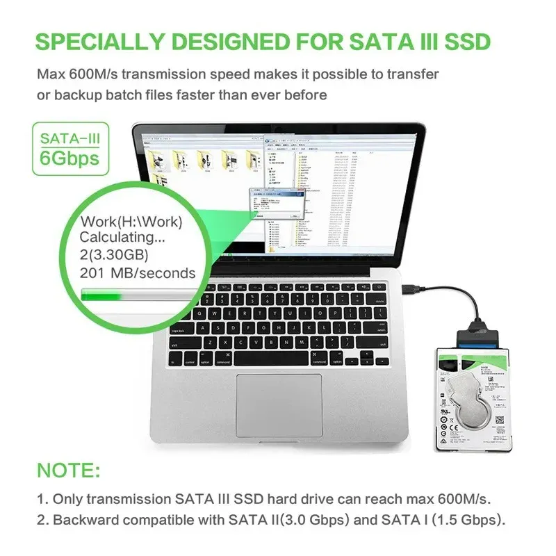 Câble adaptateur USB 3.0 vers SATA, scénario d'usage