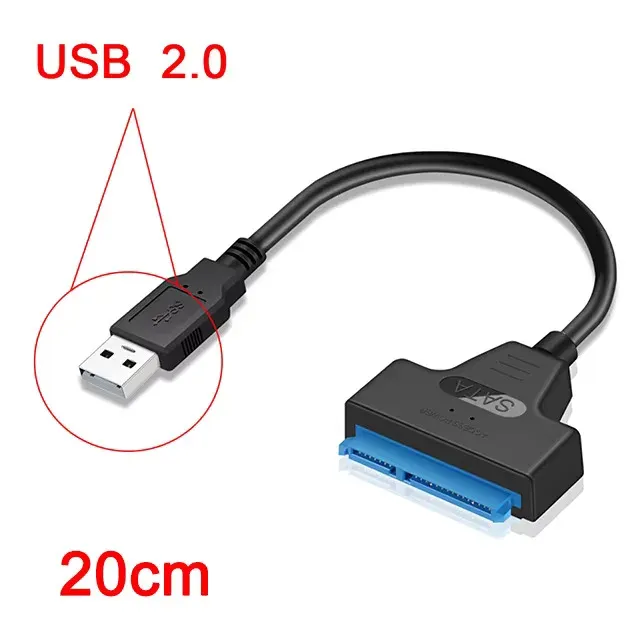Câble d'extension USB 3.0 / 2.0 vers SATA, 20 à 50 cm, adaptateur pour disque dur externe SSD et HDD 2,5 pouces, marque amaran 7