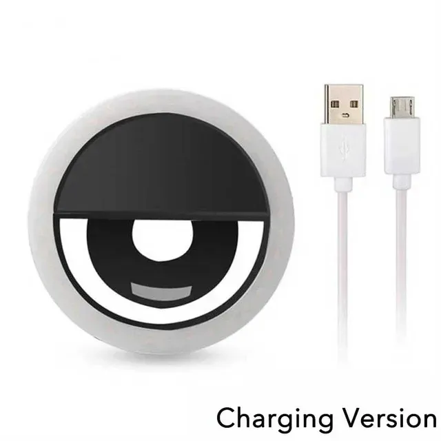 Anneau lumineux LED pour selfie à charge USB, compatible iPhone, Samsung, Xiaomi et Huawei 8