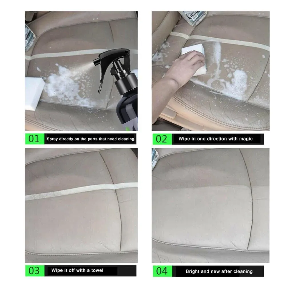 Nettoyant intérieur pour automobile, nettoyant pour plafond, cuir, tissu et alcantara, sans eau, nettoyant multi-usages pour tableau de bord HGKJ S21 5