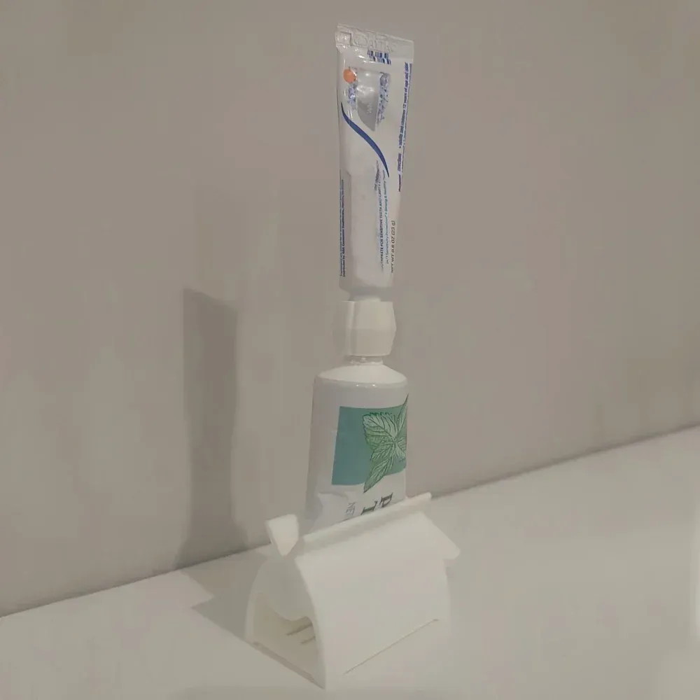 Distributeur de dentifrice réutilisable imprimé en 3D, idéal pour les voyages, blanc 3