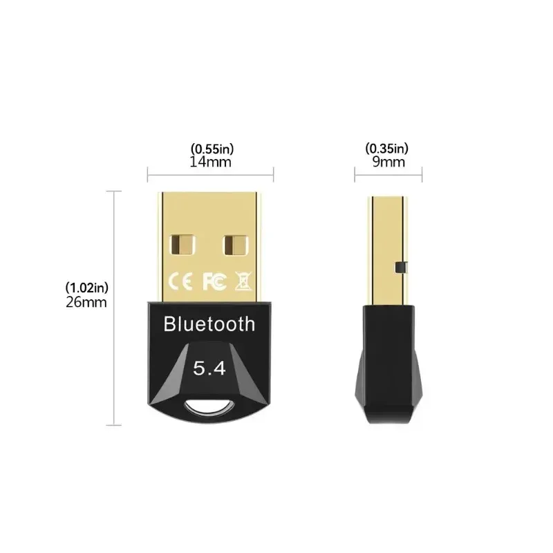 Adaptateur USB Bluetooth pour PC, récepteur dongle Bluetooth 5.4/5.3/5.1/5.0 pour haut-parleur, souris, clavier et émetteur audio musical 4