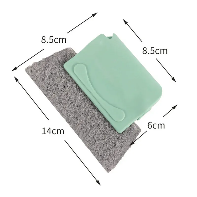 Chiffon et brosse de nettoyage pour rainures de fenêtres et rails de portes coulissantes 6