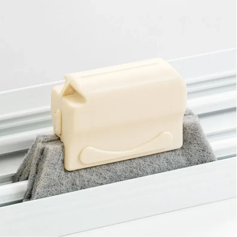 Chiffon et brosse de nettoyage pour rainures de fenêtres et rails de portes coulissantes 9