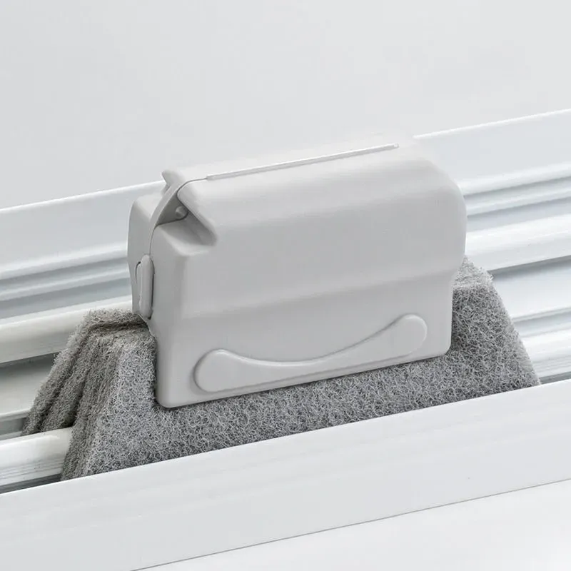 Chiffon et brosse de nettoyage pour rainures de fenêtres et rails de portes coulissantes 11