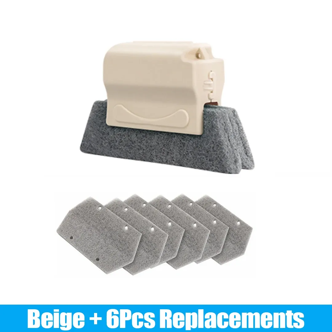 Chiffon et brosse de nettoyage pour rainures de fenêtres et rails de portes coulissantes 12