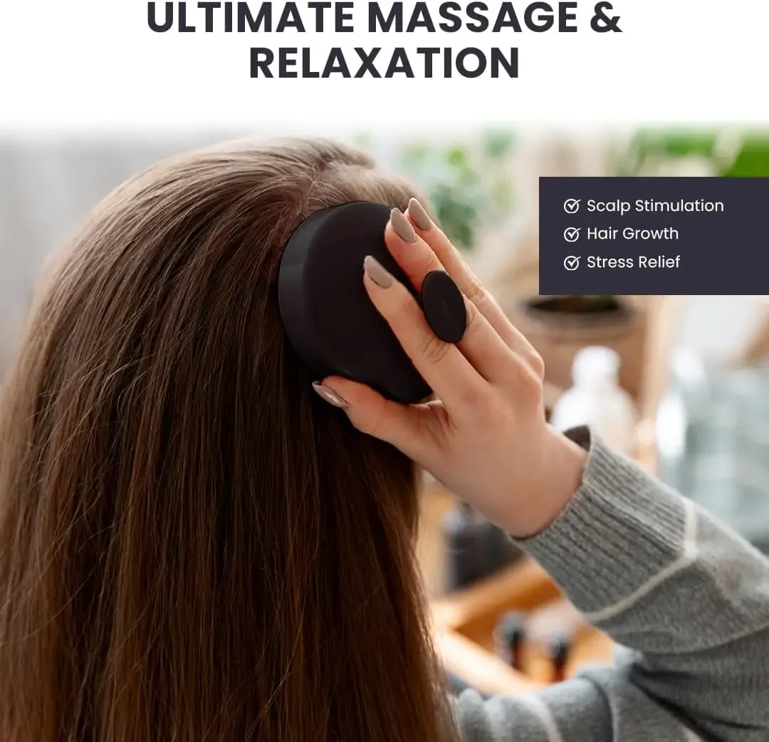 Brosse à shampoing en silicone à poils souples pour massage du cuir chevelu et stimulation de la circulation sanguine 5