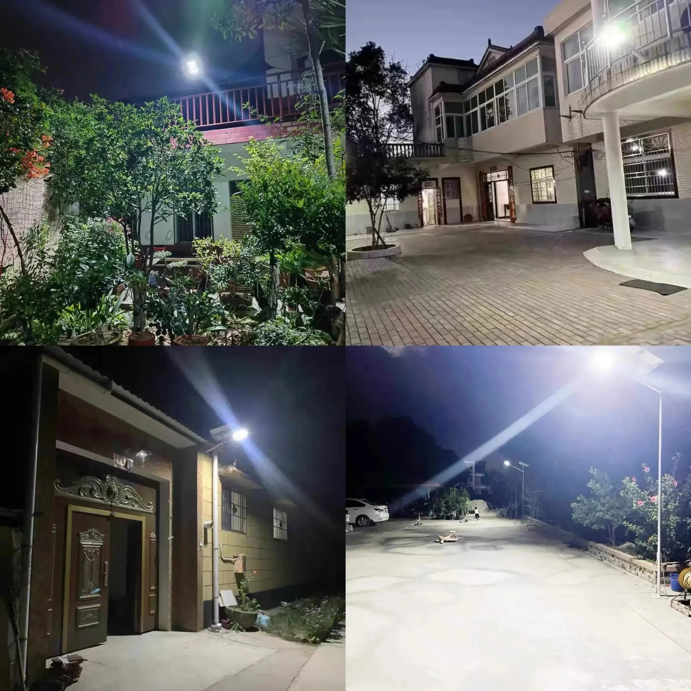Projecteur solaire extérieur 15 000 lm, éclairage 500 m², détecteur de mouvement, IP65 étanche, lampe murale solaire pour jardin et rue 4