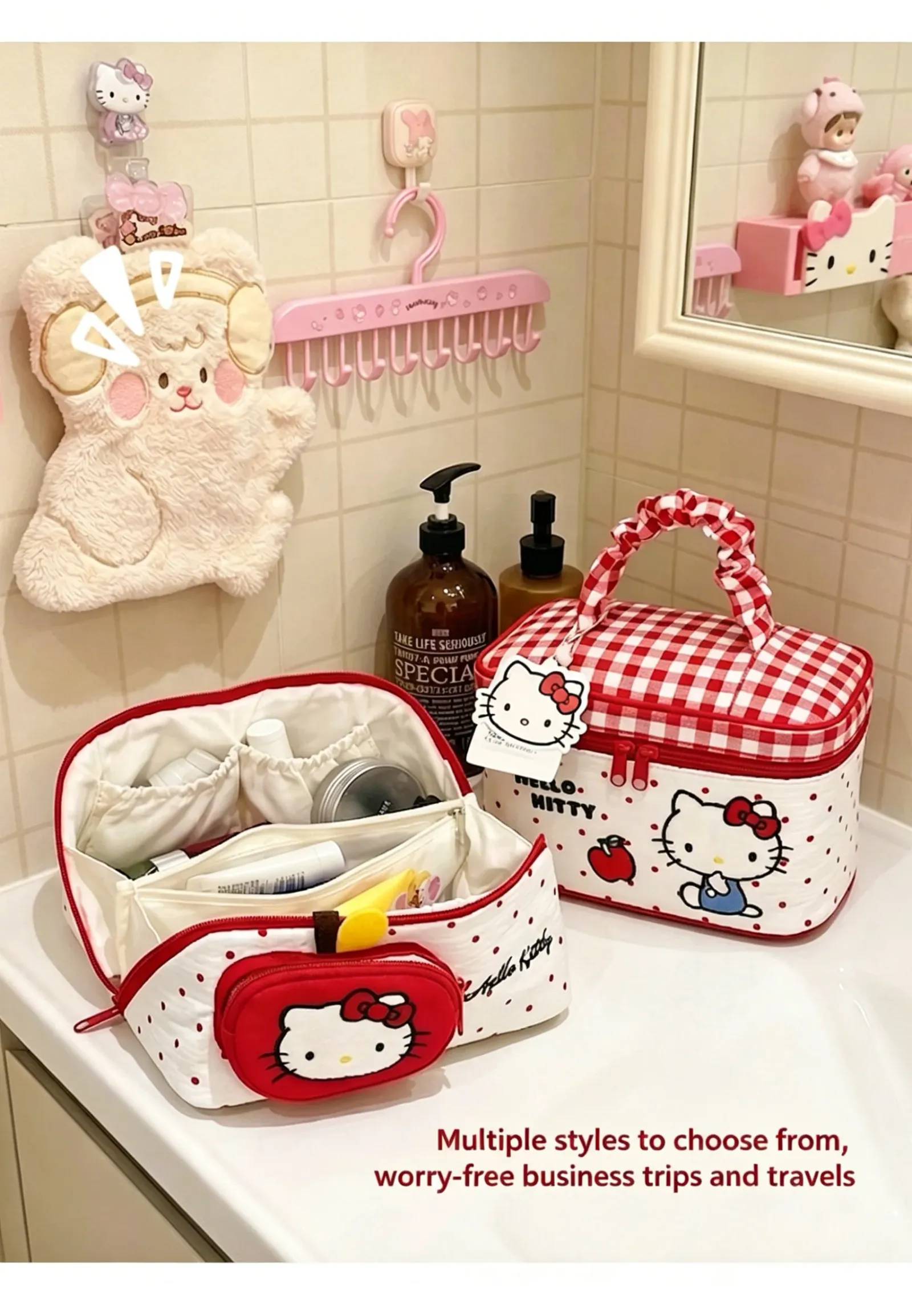 Sac à cosmétiques Hello Kitty, mise en situation