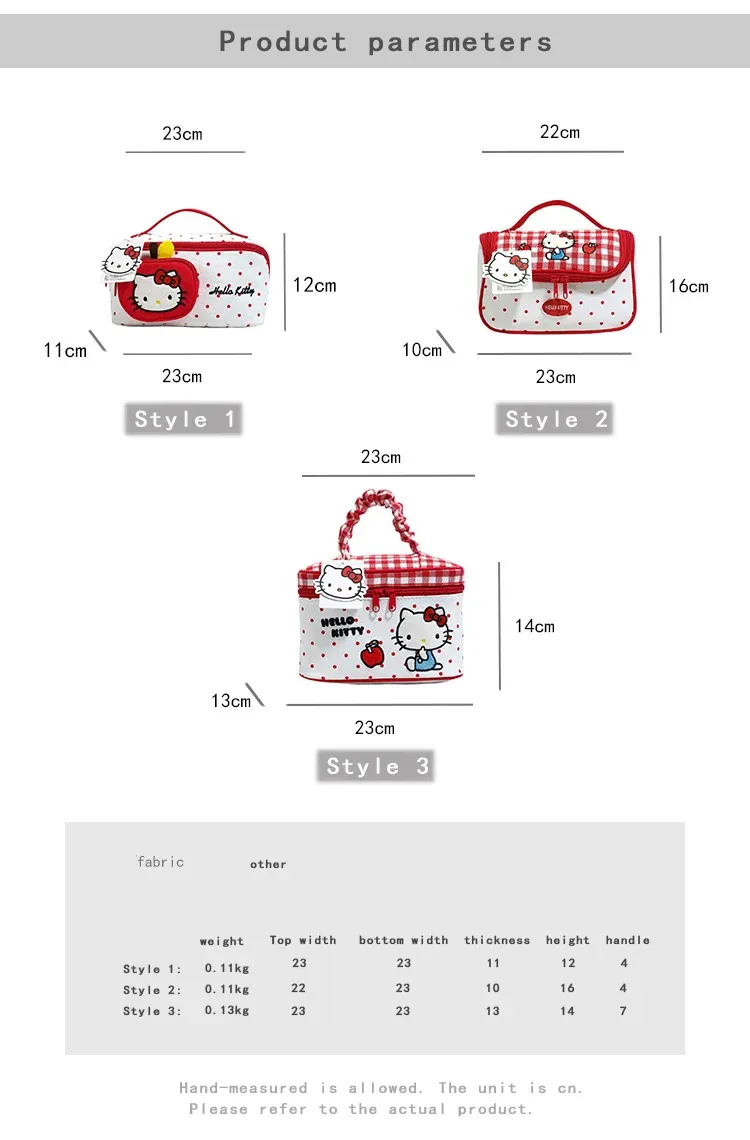 Sac à cosmétiques Hello Kitty, détail des motifs