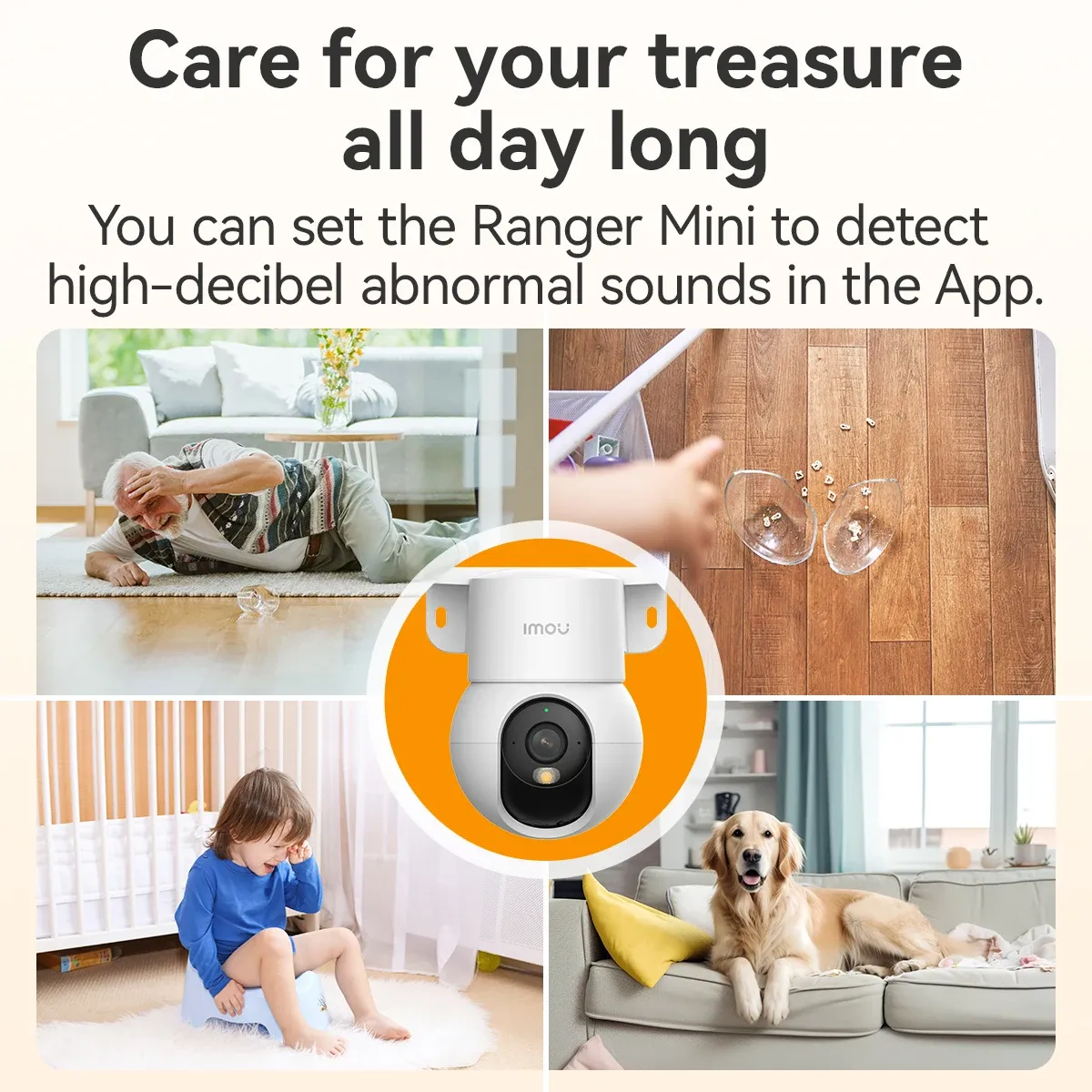 Caméra IP IMOU Ranger Mini 3/5 MP 360° avec détection humaine, moniteur bébé, surveillance domestique, vision nocturne et connexion Wi-Fi sans fil 4