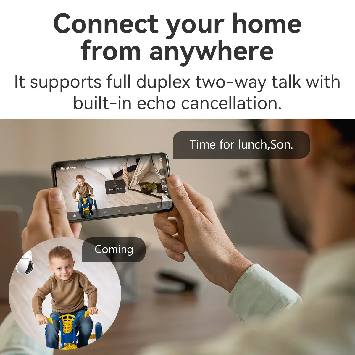 Caméra IP IMOU Ranger Mini 3/5 MP 360° avec détection humaine, moniteur bébé, surveillance domestique, vision nocturne et connexion Wi-Fi sans fil 5