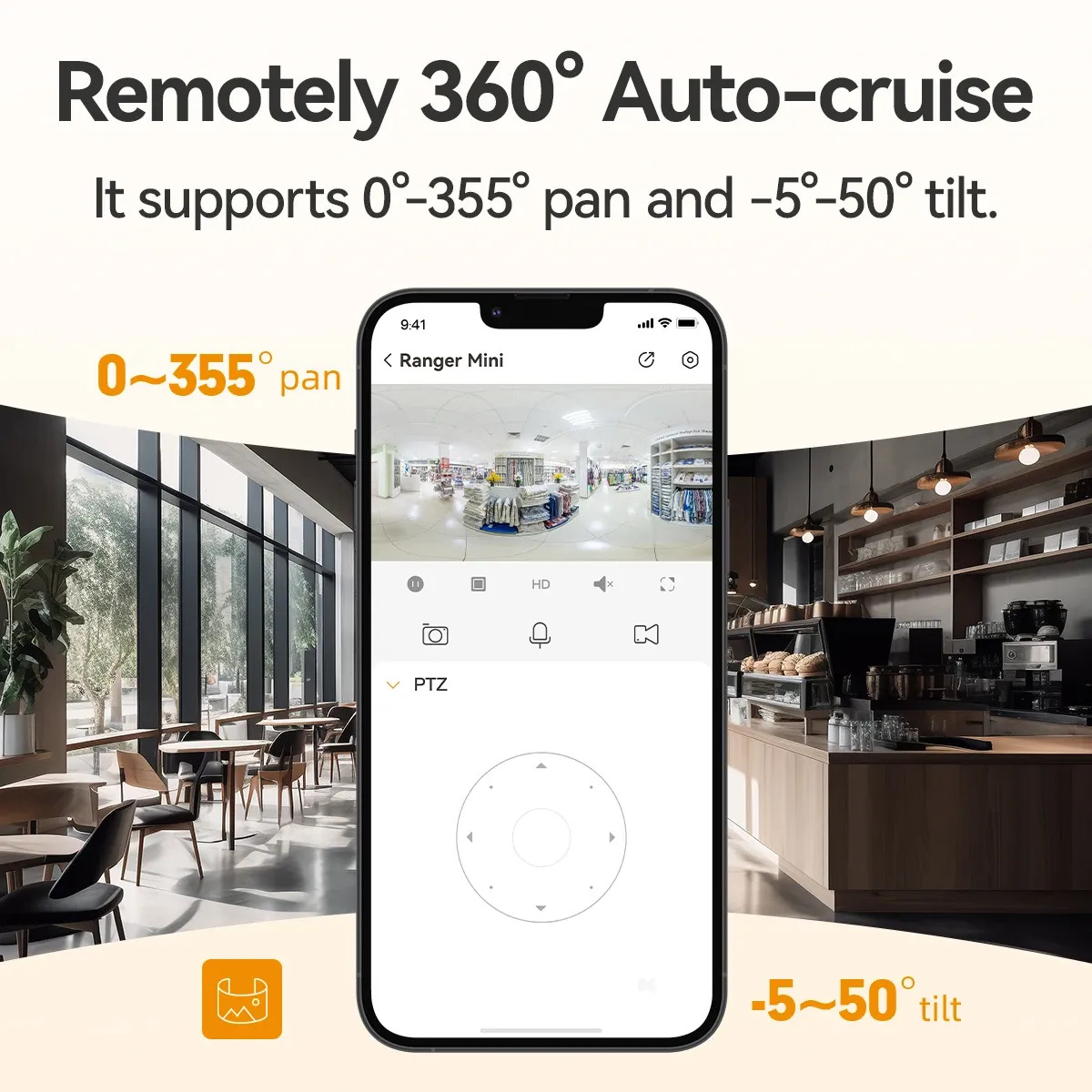 Caméra IP IMOU Ranger Mini, rotation panoramique à 360 degrés