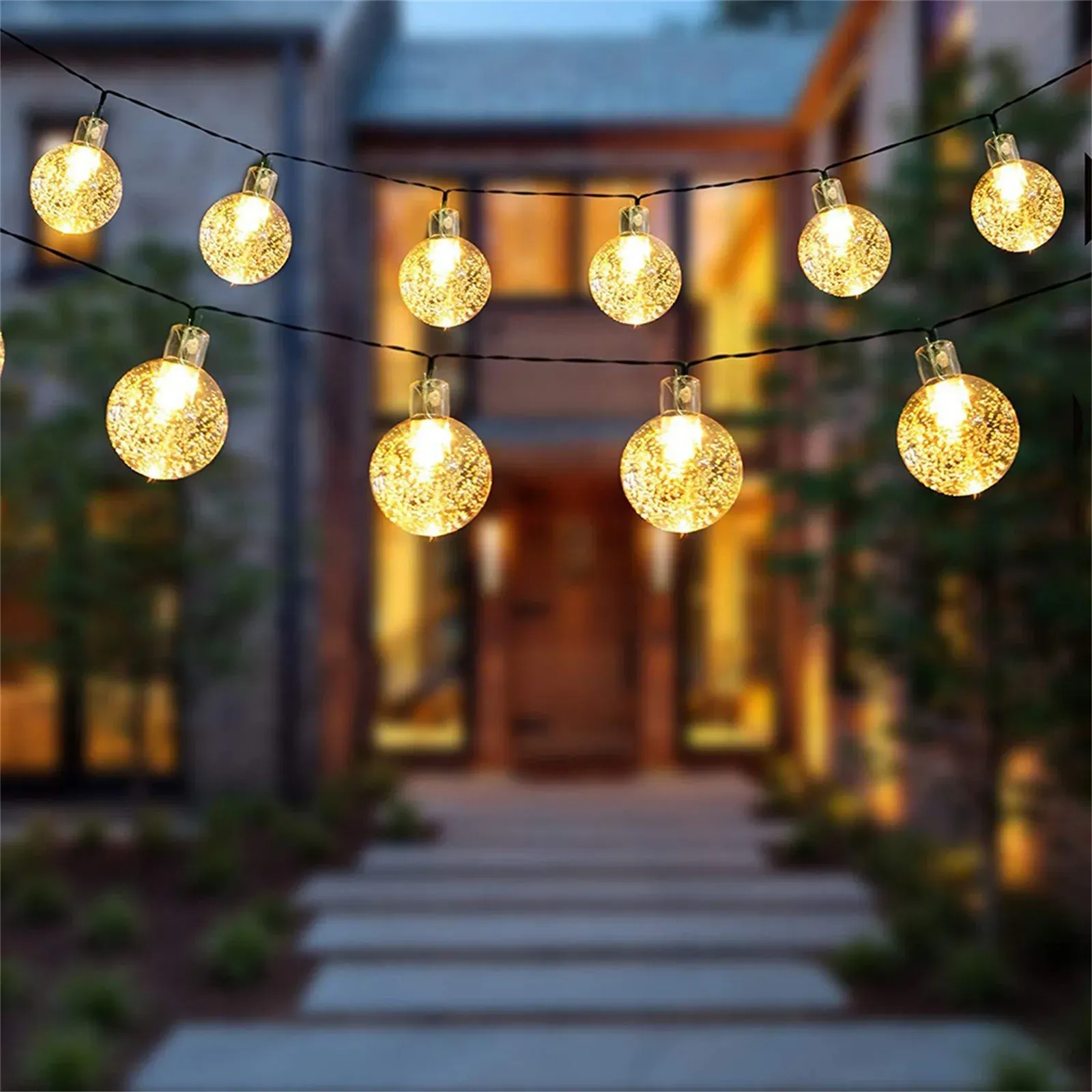 Guirlande boules à bulles solaires, éclairage de terrasse