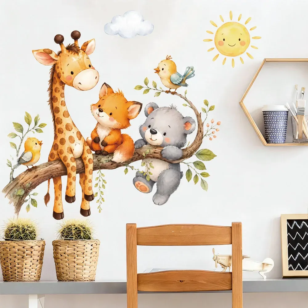 Ambiance chambre d'enfant avec stickers animaux