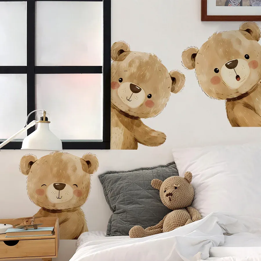 Autocollants muraux animaux de la forêt pour chambre d'enfant, en vinyle, éléphant et lion 24