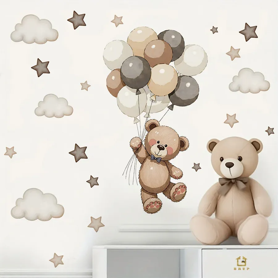 Autocollants muraux animaux de la forêt pour chambre d'enfant, en vinyle, éléphant et lion 20