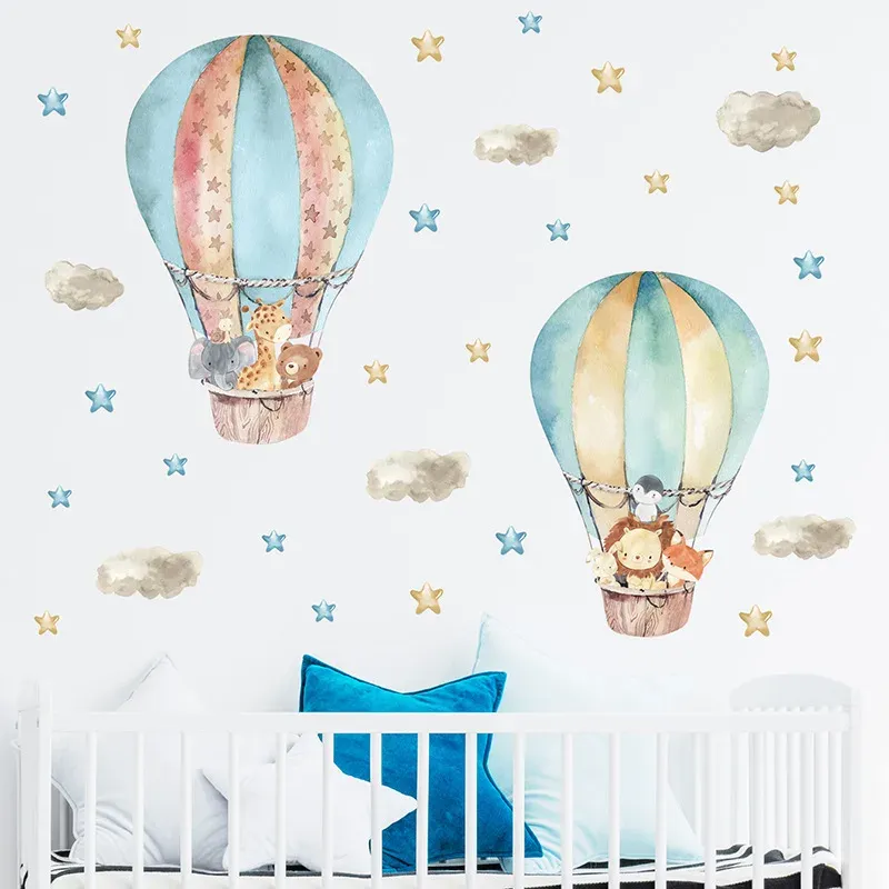 Autocollants muraux animaux de la forêt pour chambre d'enfant, en vinyle, éléphant et lion 12