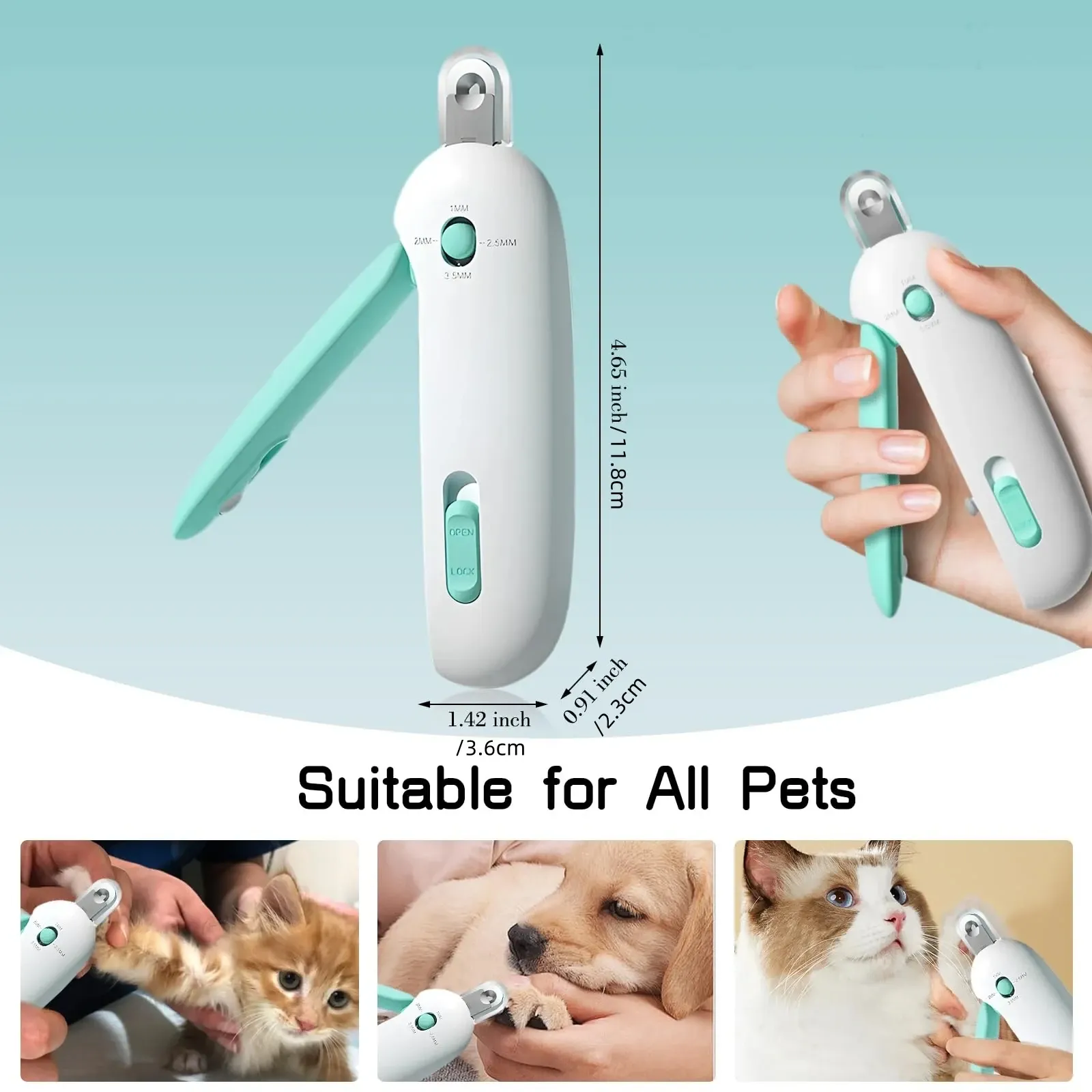 Coupe-ongles professionnel pour animaux de compagnie à ouverture réglable, pour chats et chiens 6