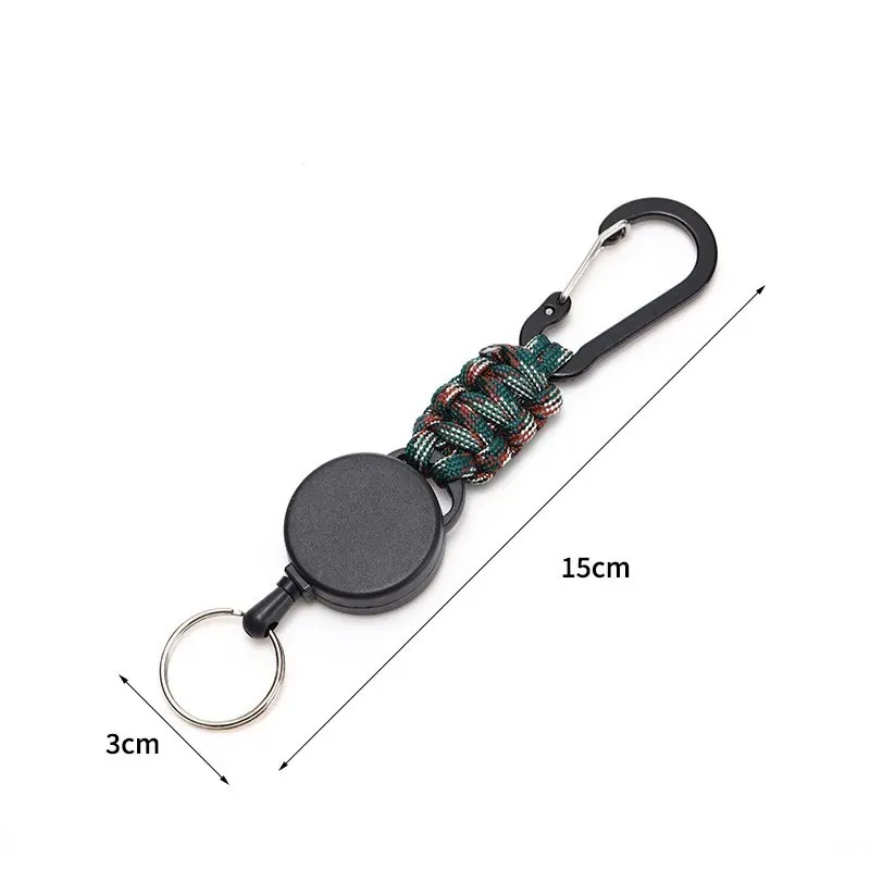 Porte-clés rétractable antivol avec mousqueton, enrouleur de badge pour extérieur, lot de 1, 3 ou 5 pièces, YSL38 4