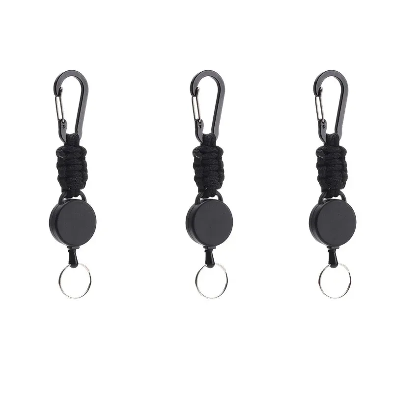 Porte-clés rétractable antivol avec mousqueton, enrouleur de badge pour extérieur, lot de 1, 3 ou 5 pièces, YSL38 18