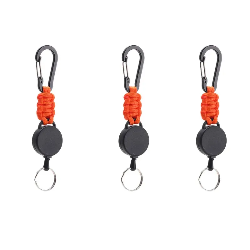 Porte-clés rétractable antivol avec mousqueton, enrouleur de badge pour extérieur, lot de 1, 3 ou 5 pièces, YSL38 13