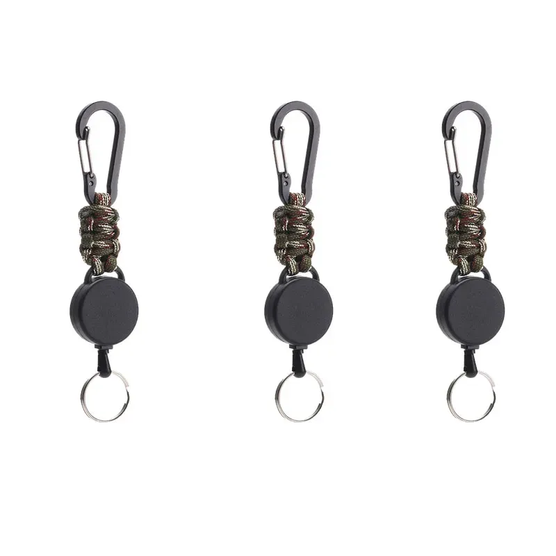 Porte-clés rétractable antivol avec mousqueton, enrouleur de badge pour extérieur, lot de 1, 3 ou 5 pièces, YSL38 12