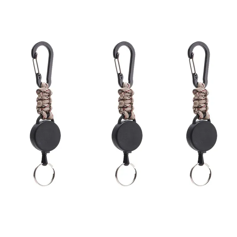 Porte-clés rétractable antivol avec mousqueton, enrouleur de badge pour extérieur, lot de 1, 3 ou 5 pièces, YSL38 7