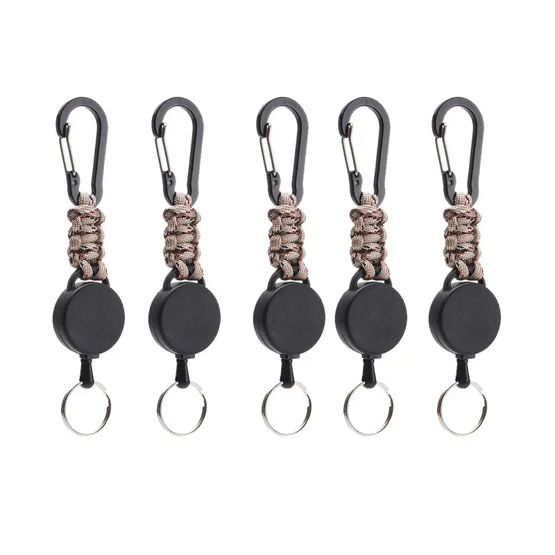 Porte-clés rétractable antivol avec mousqueton, enrouleur de badge pour extérieur, lot de 1, 3 ou 5 pièces, YSL38 8