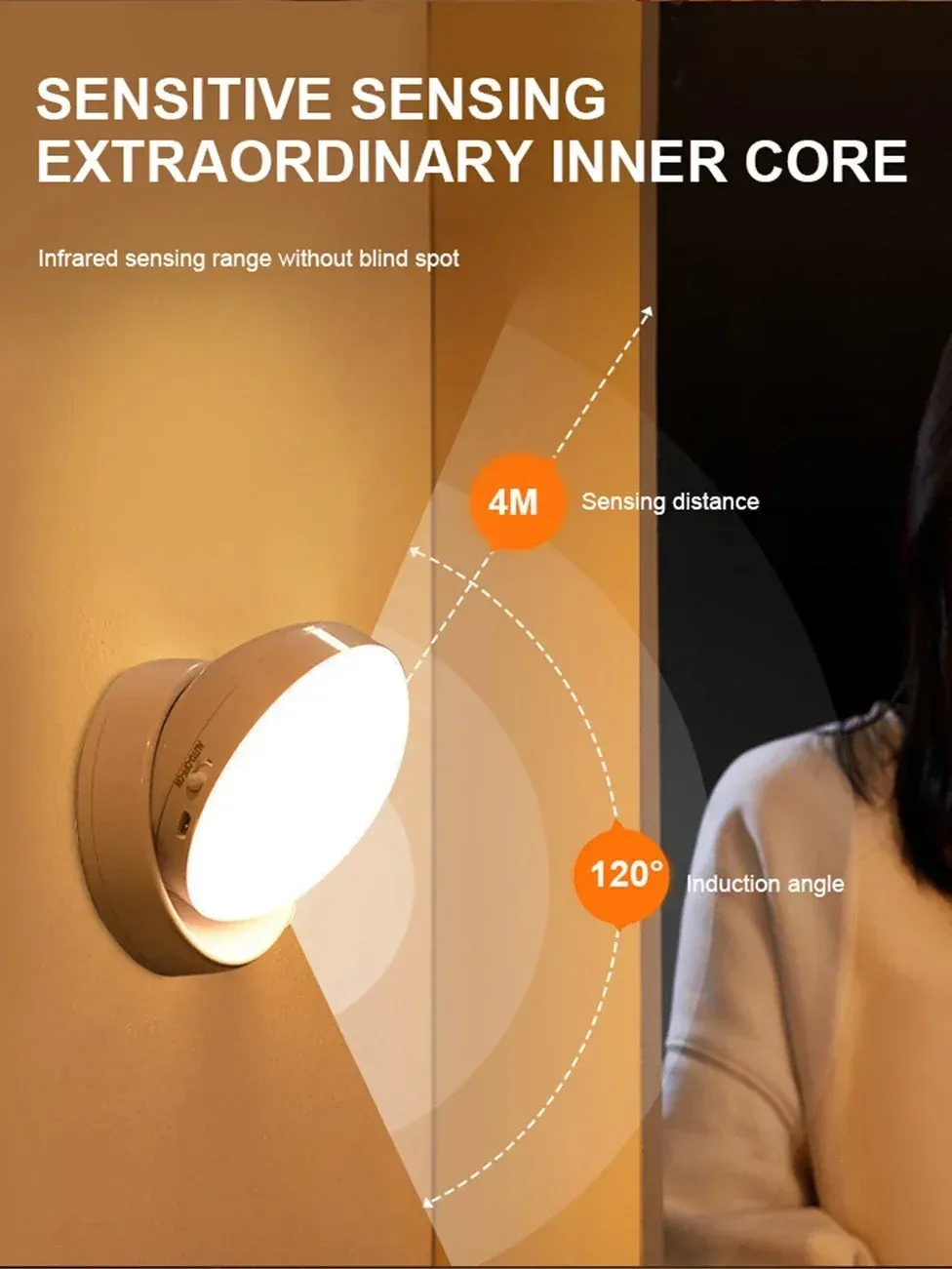 Lampe de nuit orientable en situation
