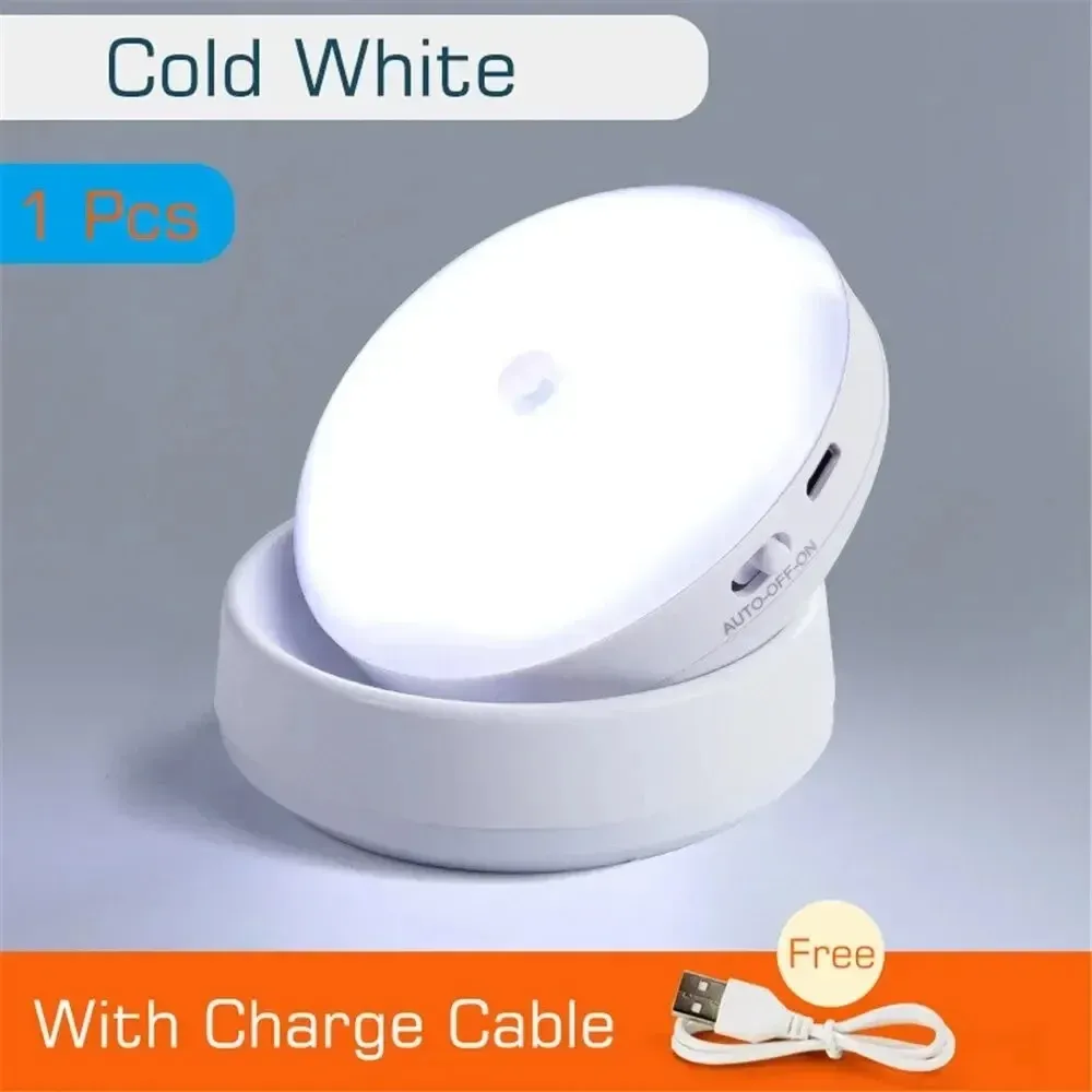 Veilleuse à détection de mouvement rechargeable sans fil à LED rotative à 360°, magnétique, pour cuisine ou chevet 8