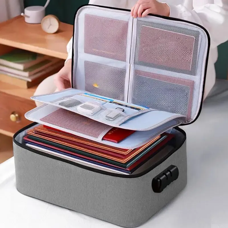 Sac de rangement pour documents à grande capacité, organisateur à 3 couches, pour la maison, le bureau et les voyages