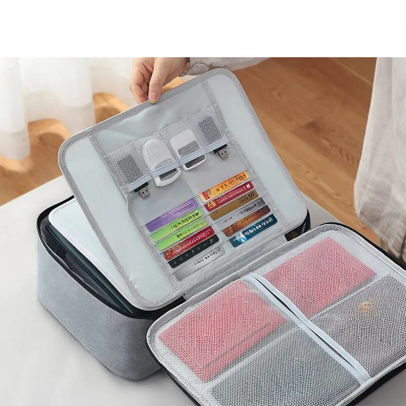 Sac de rangement pour documents à grande capacité, organisateur à 3 couches, pour la maison, le bureau et les voyages 4