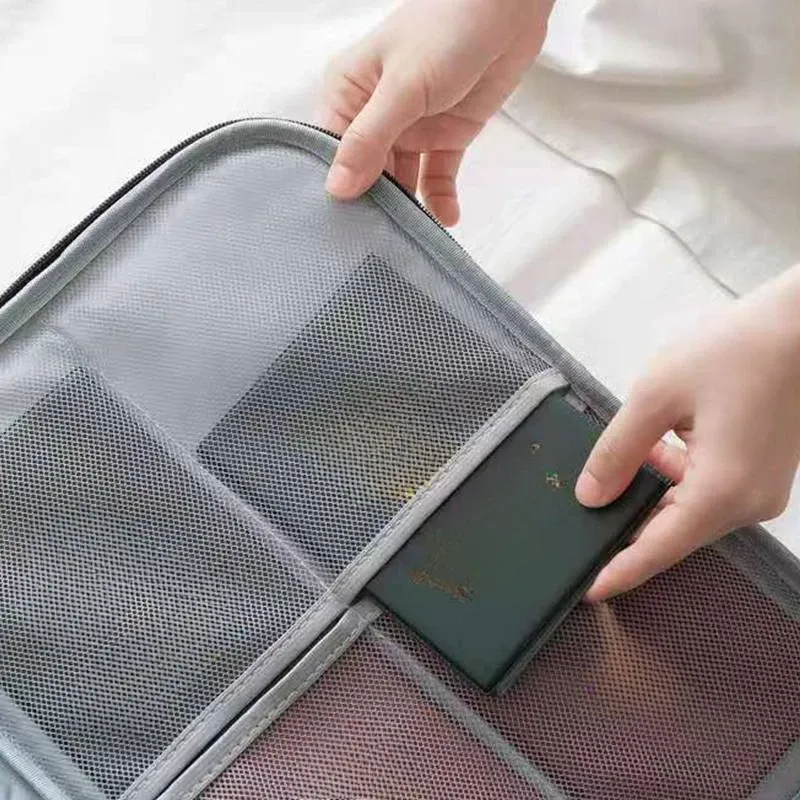 Sac de rangement pour documents à grande capacité, organisateur à 3 couches, pour la maison, le bureau et les voyages 6