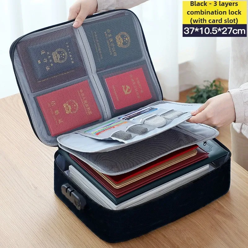 Sac de rangement pour documents à grande capacité, organisateur à 3 couches, pour la maison, le bureau et les voyages 9